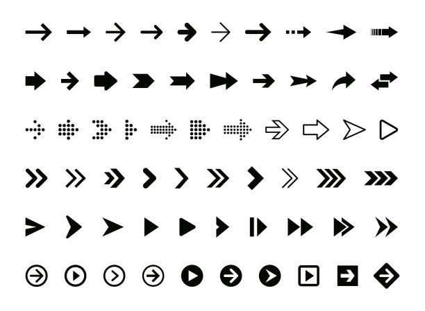 箭头图标。箭头和方向矢量图标设置图片下载