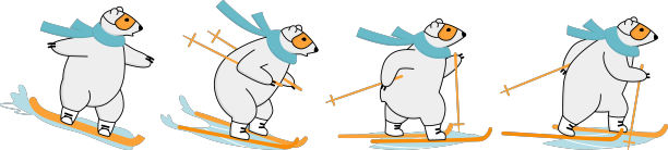 北极熊单板滑雪比赛和越野图片下载