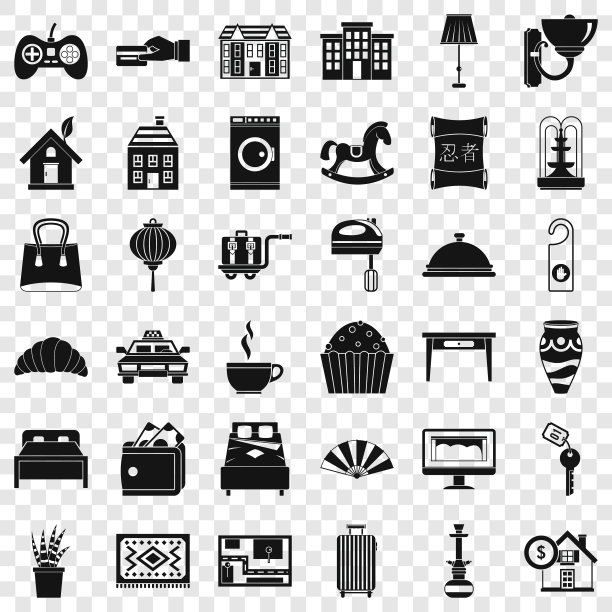 公寓图标设置了简单的风格图片下载