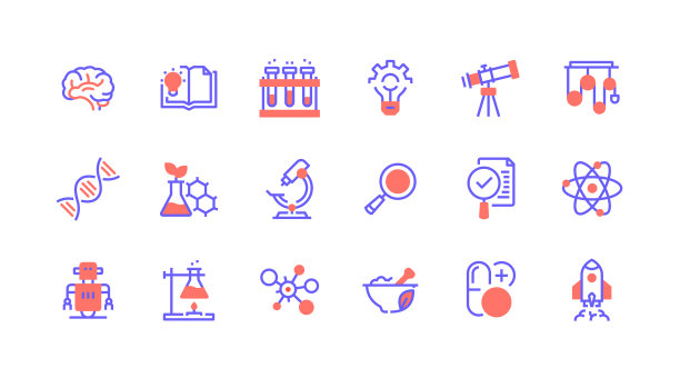 行图标的概念。科学，知识，化学，创新，原子图标。图片下载
