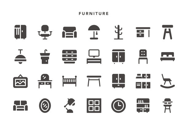 家具图标-字形图片下载