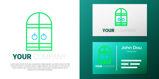 线中世纪城堡大门图标孤立在白色图片下载