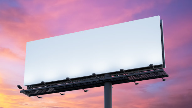 户外广告牌在夜空衬托下的模型图片下载