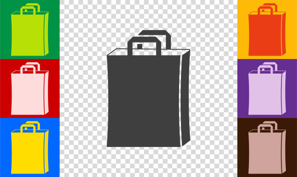 购物袋图标集。图片下载