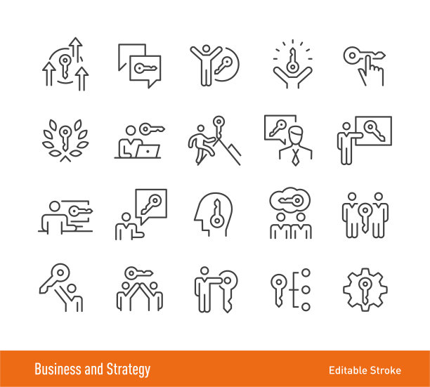 业务和战略图标-可编辑的笔画-线图标系列图片下载