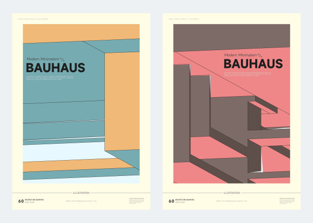 抽象色彩现代极简主义几何建筑结构封面海报模板图片下载