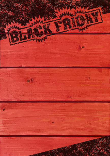 黑色星期五背景[木板上的旧邮票]图片下载