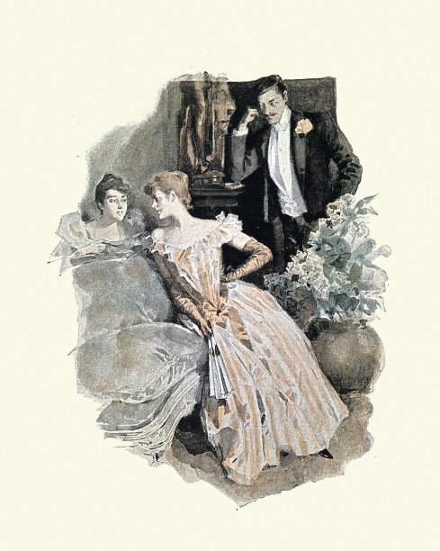 维多利亚贵族晚会上的客人图片下载