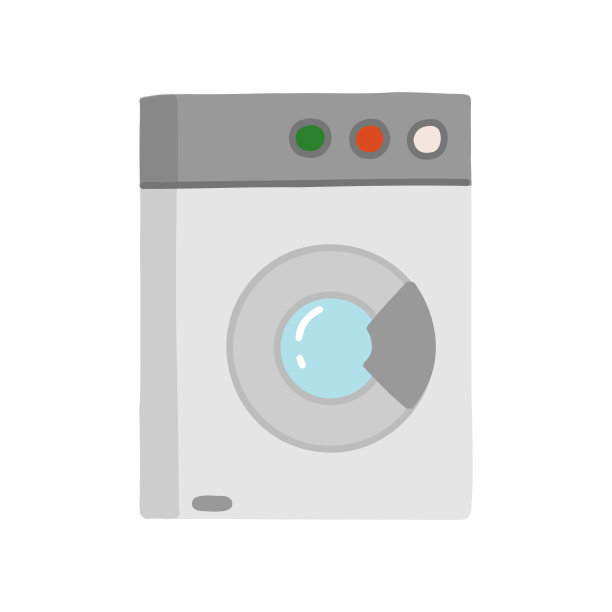 洗衣机卡通风格图标。彩色符号矢量插图图片下载