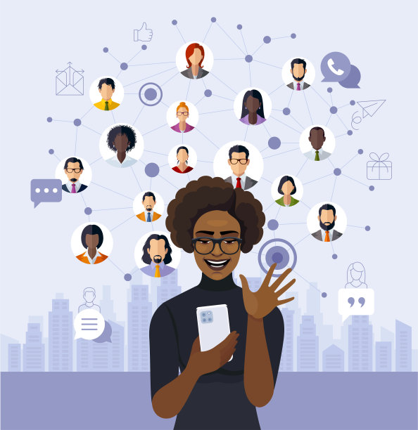 一个美丽的非裔美国女人的自拍照。年轻女子正在自拍。维护社交网络。图片下载