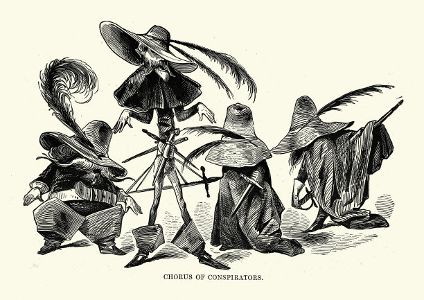 一幅十七世纪阴谋集团的漫画图片下载