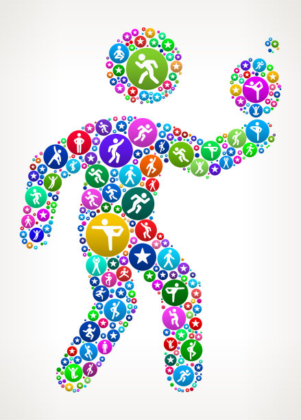 乒乓球人在运动健身图标模式图片下载