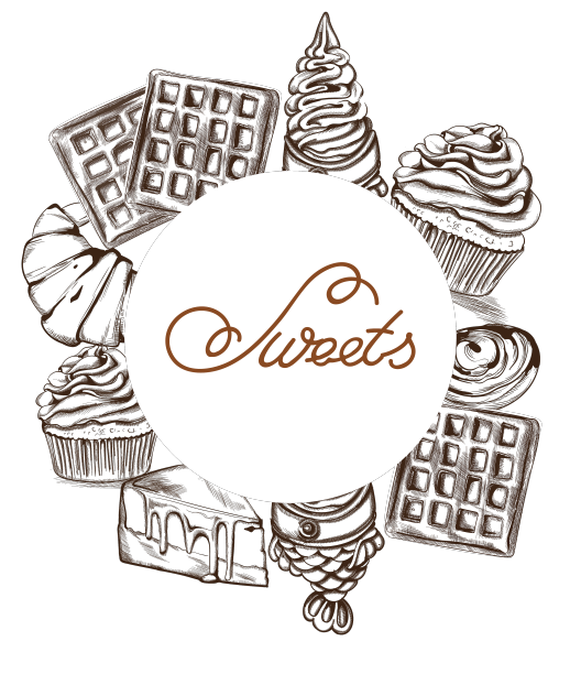 糖果卡线艺术风格的冰淇淋羊角面包图片下载