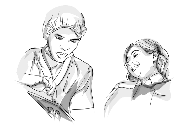 医生和病人详细的素描故事板图片下载