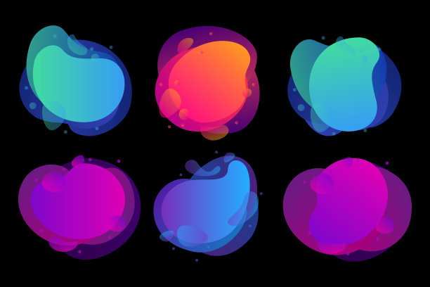 液体颜色抽象元素的最小横幅，标志，社会张贴与未来的时尚动态元素向量图片下载