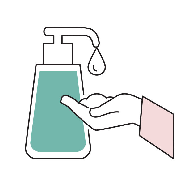 现代细线图标手保湿护肤治疗图片下载