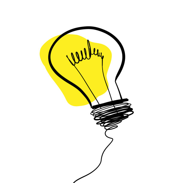 灯泡、铅笔画插图图片下载