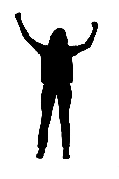 年轻女孩的剪影图片下载