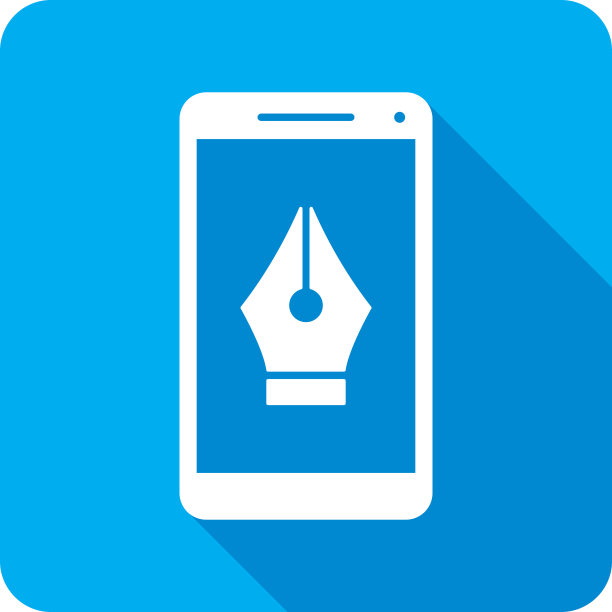 钢笔笔尖智能手机图标剪影图片下载