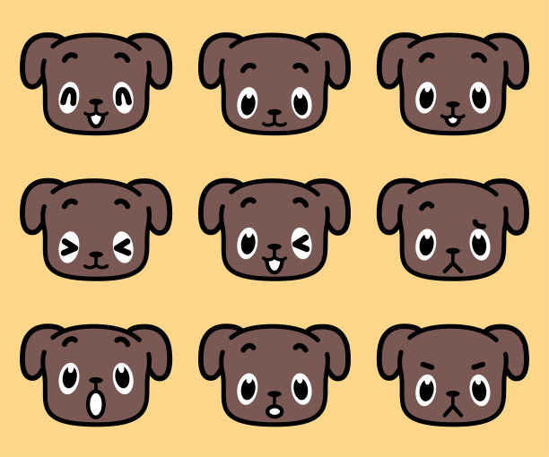 小狗可爱面部表情图标图片下载