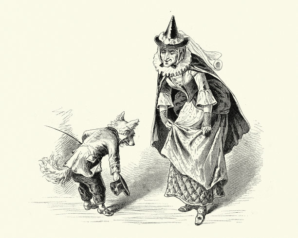 哈伯德老母，童谣，穿外套的狗说，鞠躬图片下载