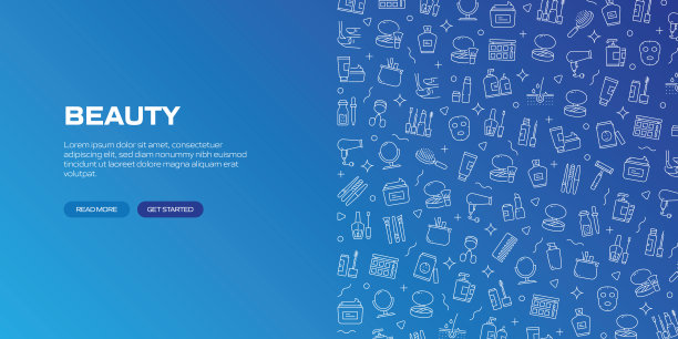 美丽的网络横幅与线性图标，时髦的线性风格矢量图片下载