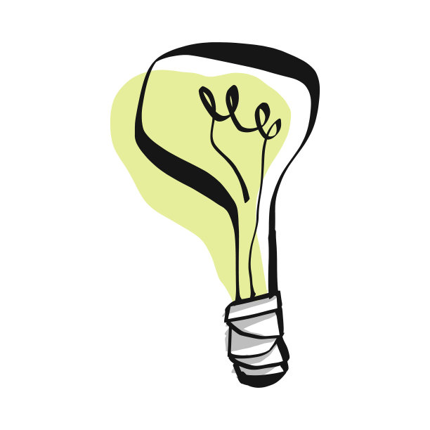 灯泡想法铅笔画图片下载