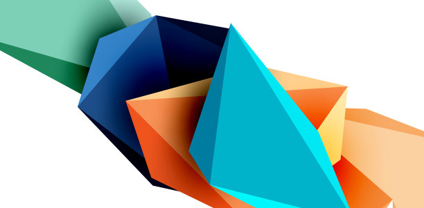 3d低多边形三角形设计元素图片下载