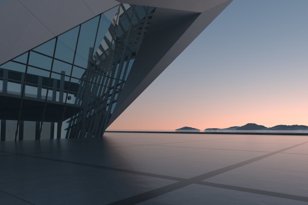 3D城市建筑之夜广场图片下载