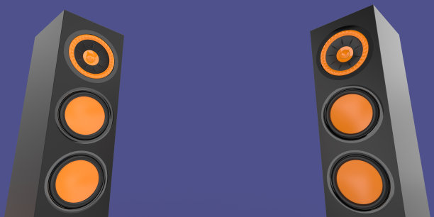 紫色背景音响扬声器图片下载