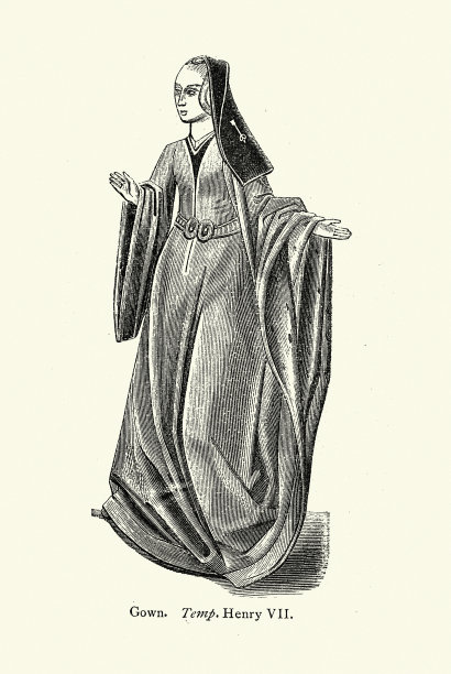 都铎时期妇女的时尚，英格兰亨利七世时期的长袍图片下载