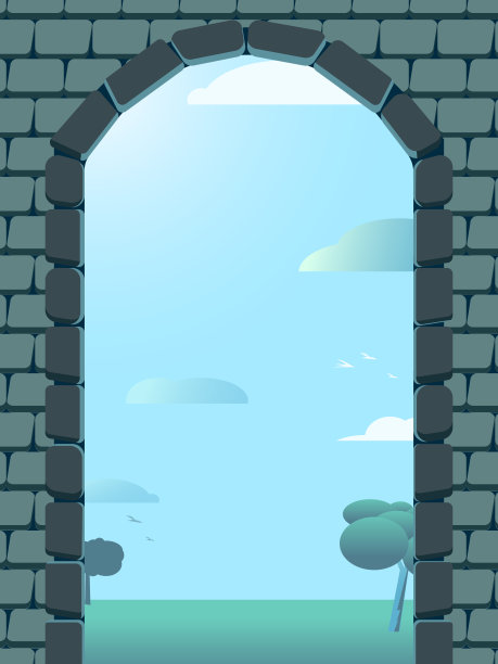 风景优美的砖雕拱顶。图片下载