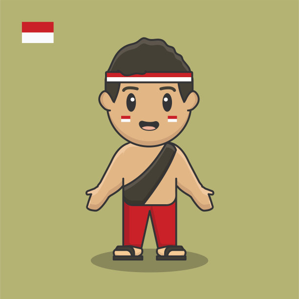 潘卡希拉节独立日8月国旗卡通印尼kartini garuda剪影头像平图片下载