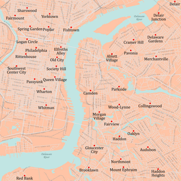 NJ卡姆登卡姆登向量路线图图片下载