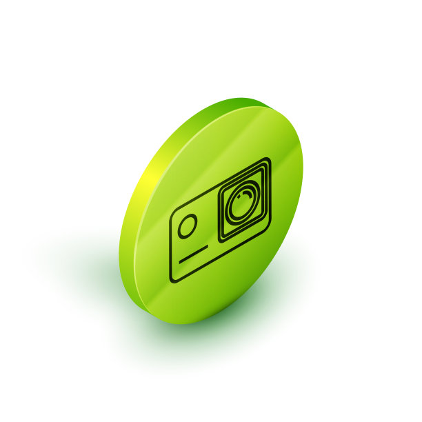 等距线行动极端相机图标孤立图片下载