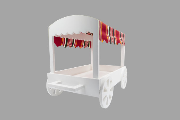 手推车促销柜台上的车轮零售贸易摊位孤立图片下载