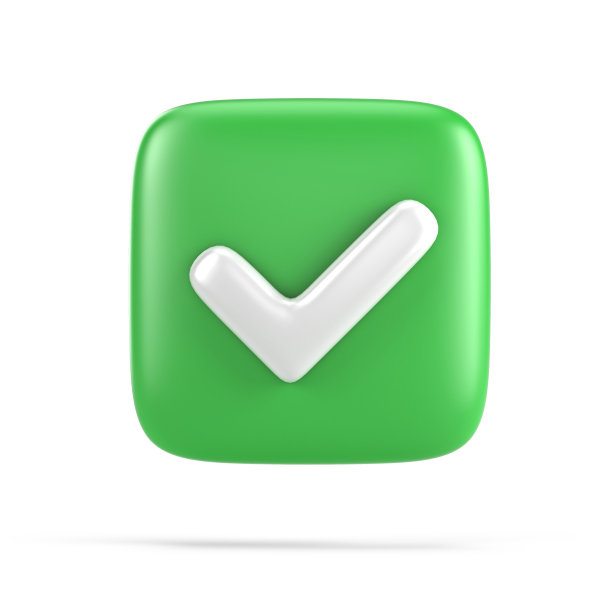 是复选标记界面按钮符号隔离在白色- 3d渲染图片下载