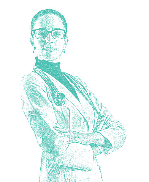 一个成功的女医生的中音向量图片下载