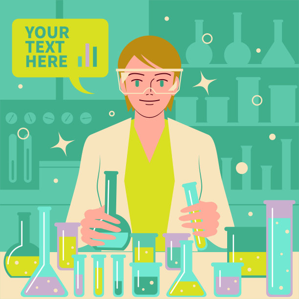 在实验室做科学实验和医学研究的微笑美丽女科学家图片下载