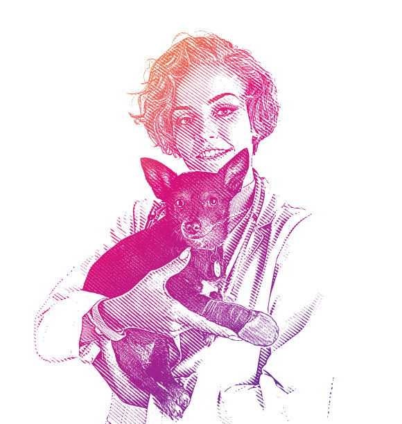 女兽医抱着断腿的狗图片下载