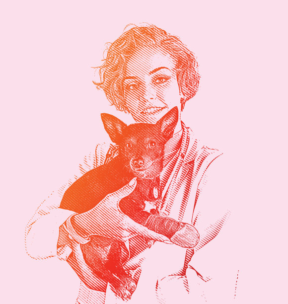 女兽医抱着断腿的狗图片下载