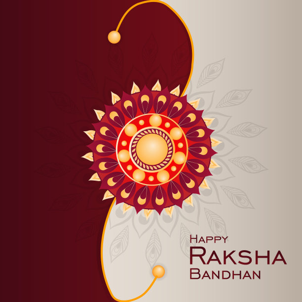 Raksha Bandhan节日背景与装饰印度罗吉图片下载