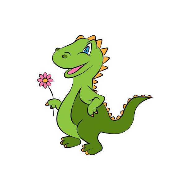 矢量插图恐龙卡通，孤立的白色背景。图片下载