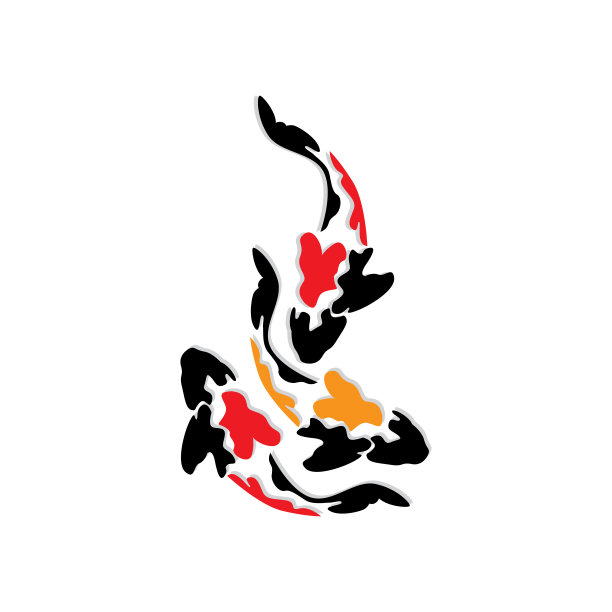 锦鲤标志设计，中国吉祥和凯旋观赏鱼矢量，公司品牌金鱼图标图片下载