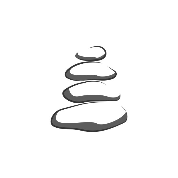 石标志，矢量禅冥想石平衡宁静，瑜伽极简主义的简单设计，剪影插图图片下载