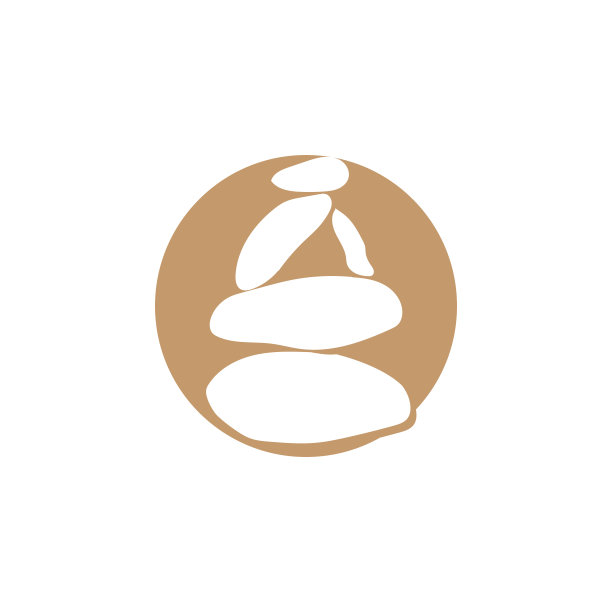 石标志，矢量禅冥想石平衡宁静，瑜伽极简主义的简单设计，剪影插图图片下载