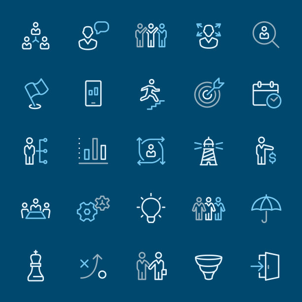 团队-彩色轮廓图标图片下载