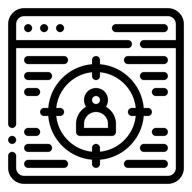 目标受众图标。数字营销概念。轮廓图标图片下载