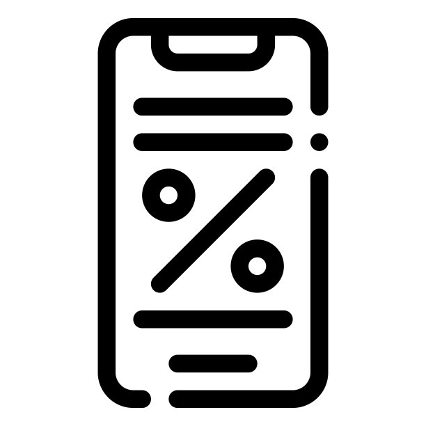 折扣图标：数字营销概念轮廓图标图片下载