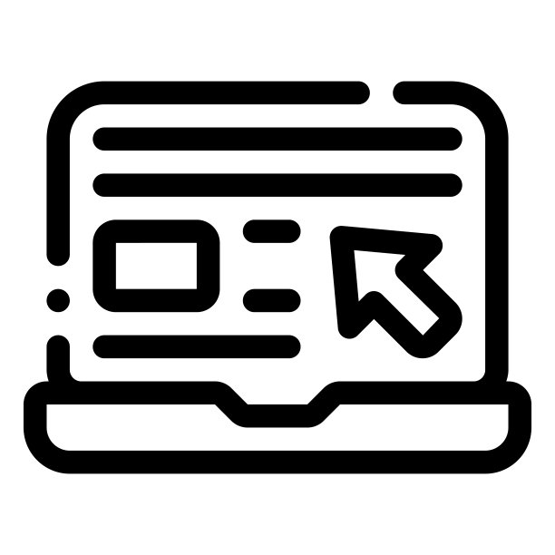 笔记本电脑图标。数字营销概念。轮廓图标图片下载